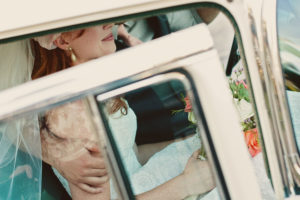 Bride in Limo